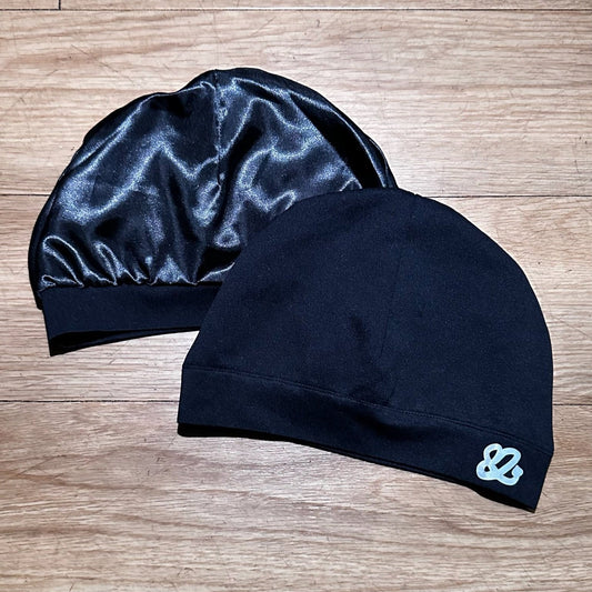 82 satin beanie noir